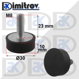 Антивибрационен тампон М 8 х Ø 30 х 10 mm